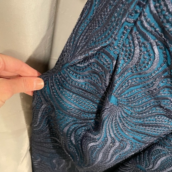 NWT JS Collections Navy Blue And Teal Midi Dress - Picture 10 of 11